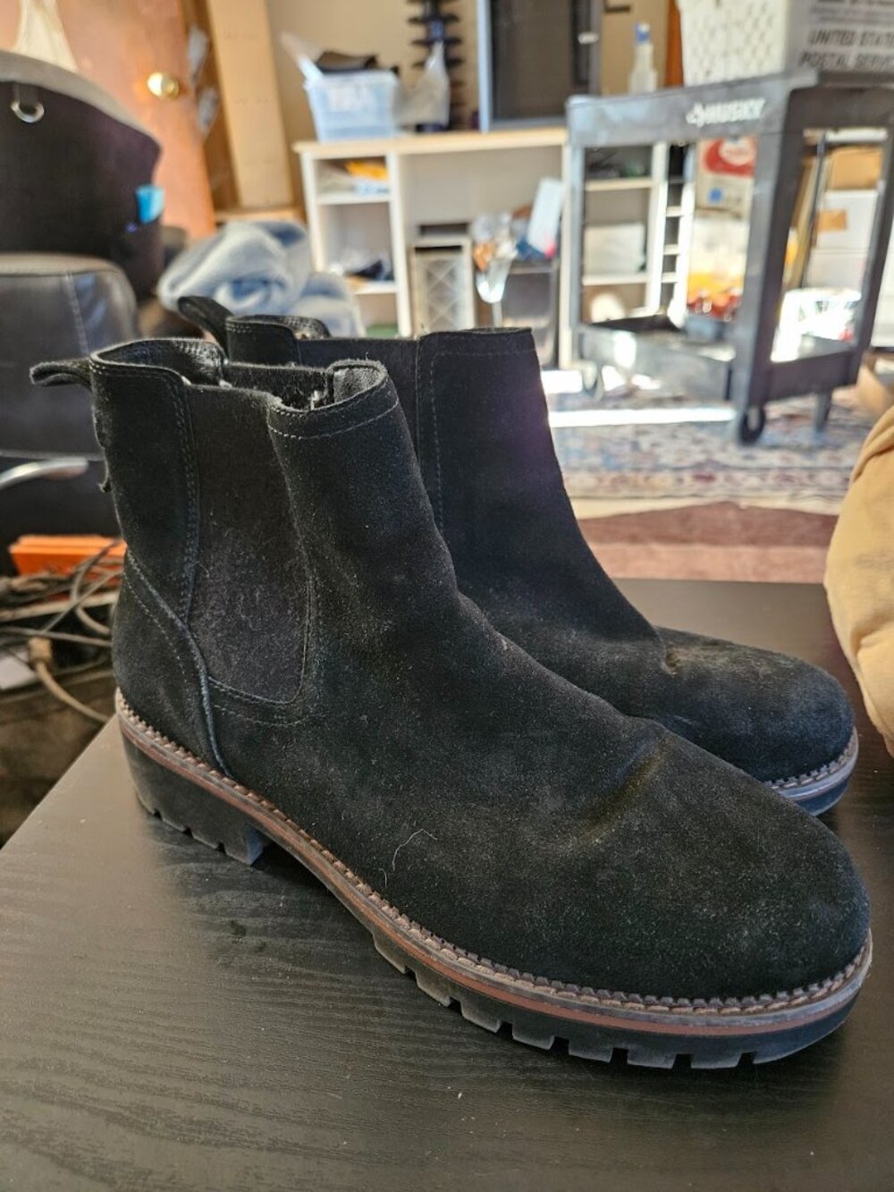 Womens Black Leather Warm Weather Boots - Size 11